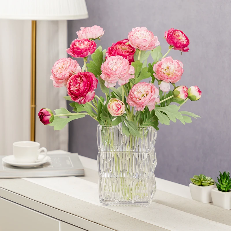 露莲仿真花束绢花餐桌花摆件家庭装饰花客厅插花假花高端家居桌花