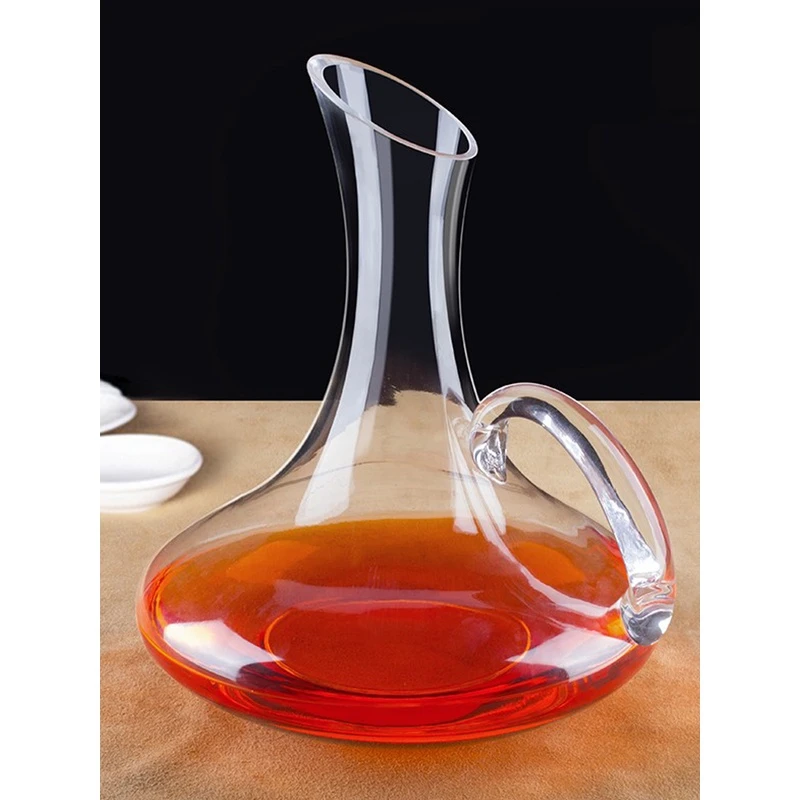 水晶玻璃带把醒酒器个性无铅红酒分酒器红酒分酒壶倒酒器家用欧式