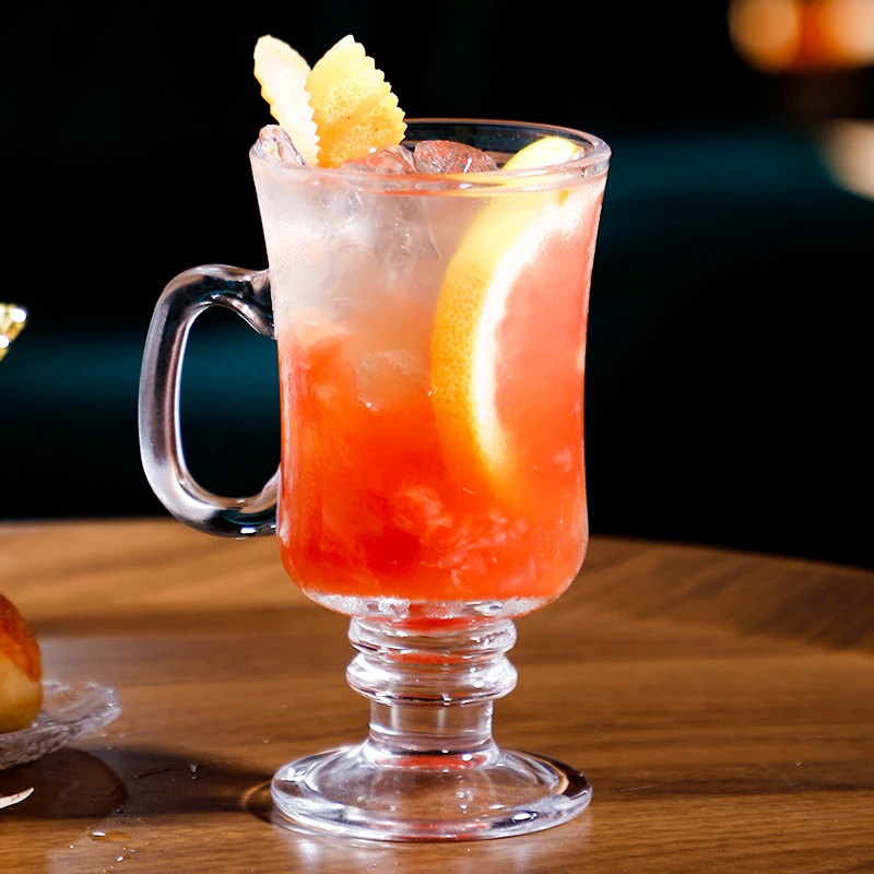 家用果汁杯透明钢化玻璃杯耐热防烫早餐牛奶杯ins拿铁Dirty咖啡杯