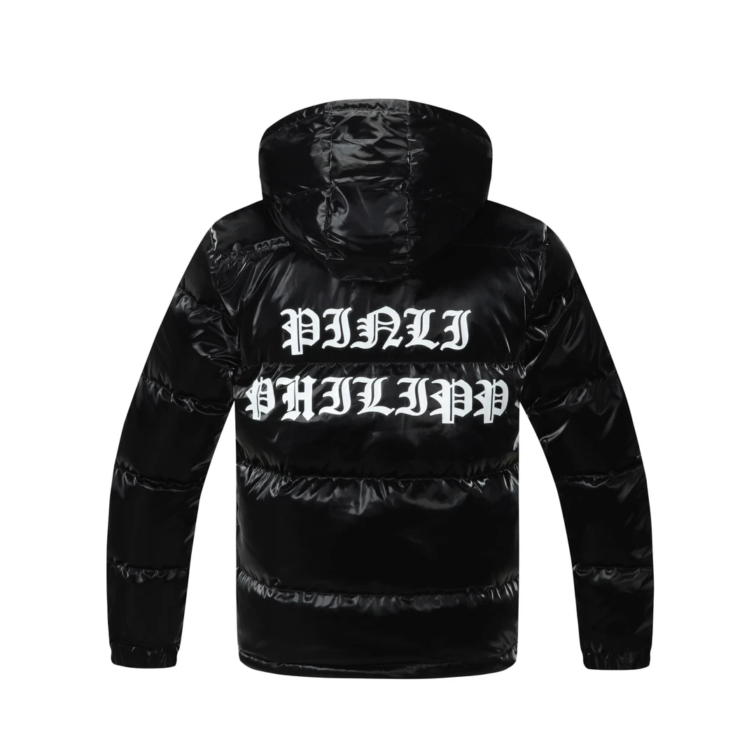 2024新款羽绒服 男士黑色亮面保暖鸭绒夹克外套