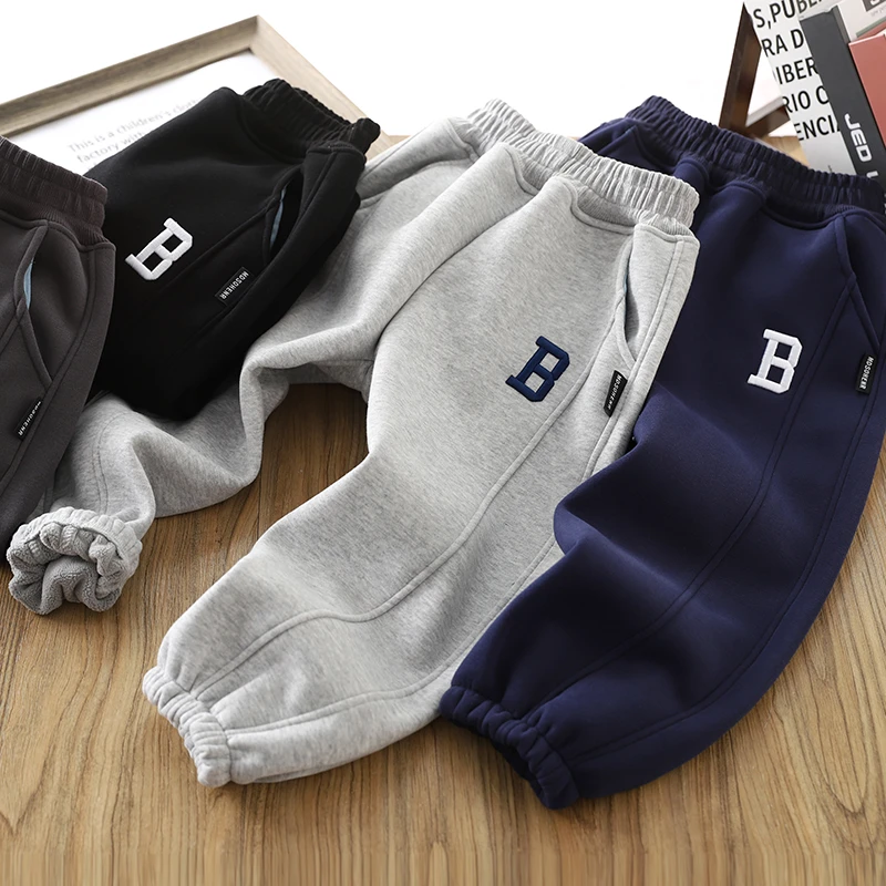 男童加绒运动裤秋冬装2024新款儿童冬季一体绒保暖裤男孩洋气裤子