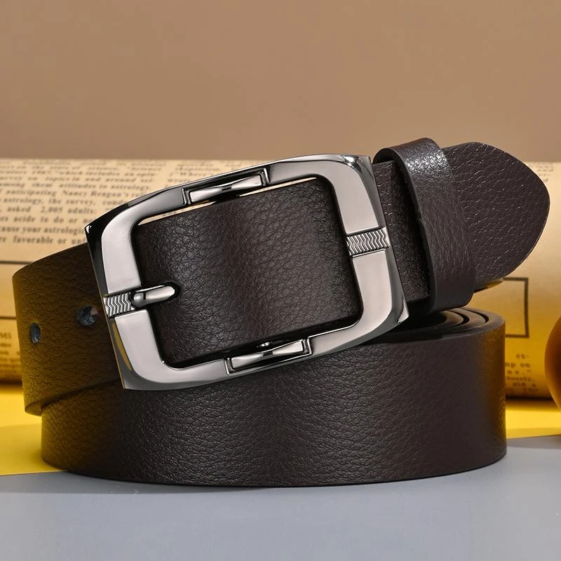 金六狐腰带女真皮3.4宽咖啡色皮带女设计感小众软皮百搭配牛仔裤