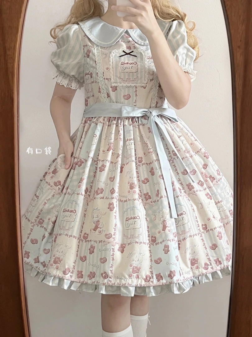 全款现货国中友人帐曲奇咩咩OP连衣裙