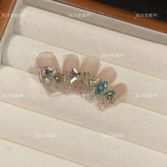 【夏日缤纷】纯手工穿戴甲美甲贴片可拆卸指甲贴片