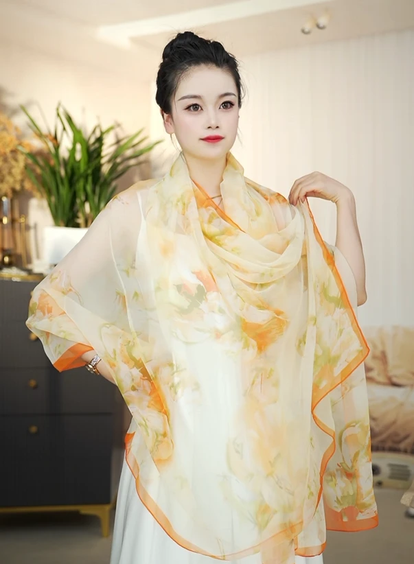 雅贝1-263 云朵纱130x180左右丝巾沙滩巾高档时尚女士夏季