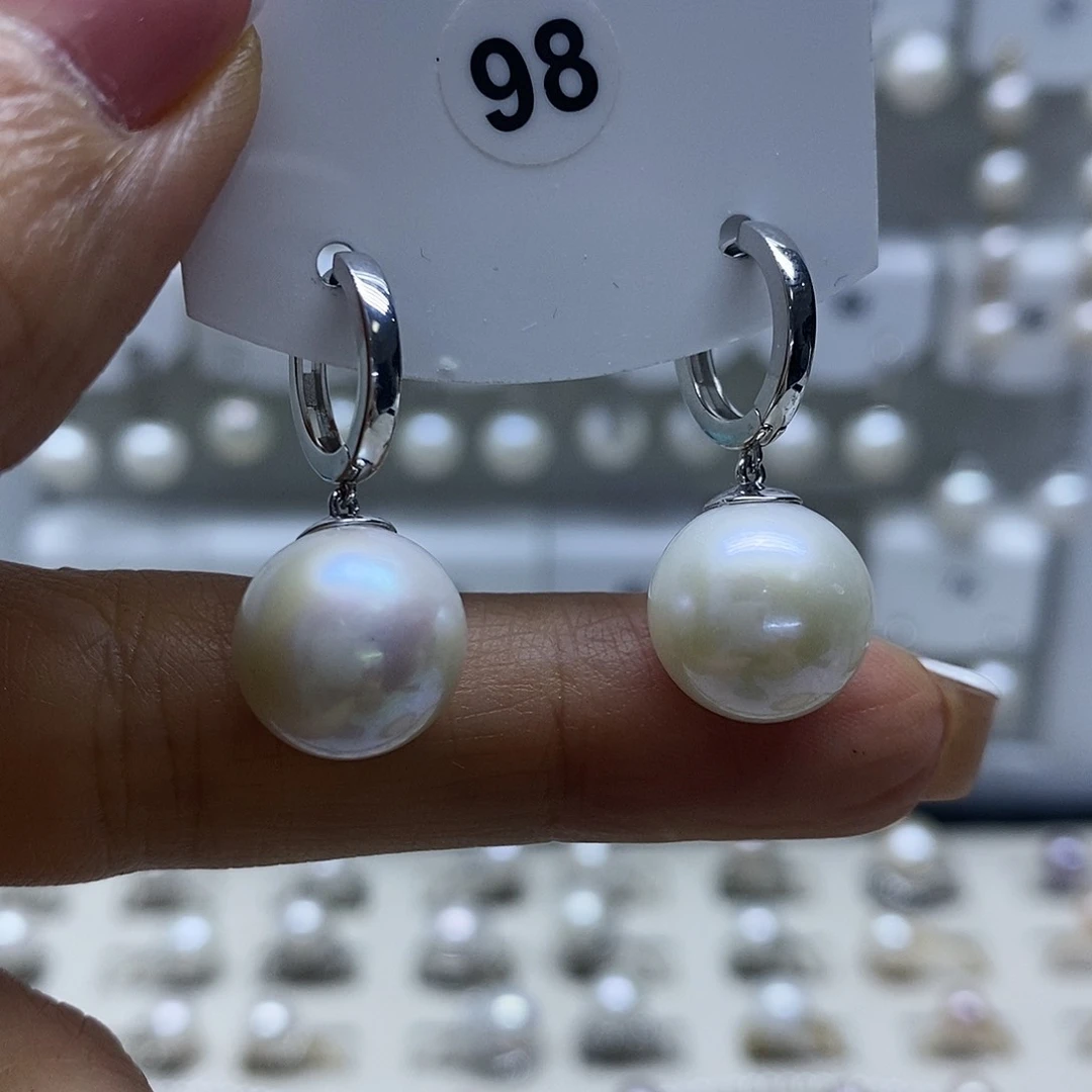 淡水珍珠耳饰银S925镶嵌