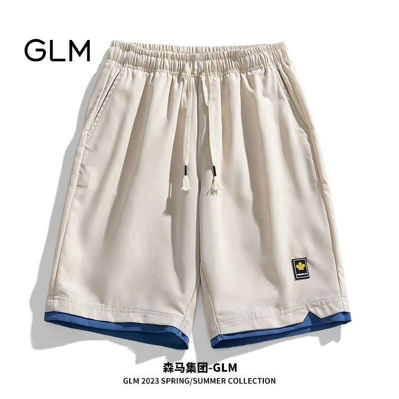 GLM短裤男夏季日系时尚潮牌宽松直筒休闲中裤百搭五分裤子男运动
