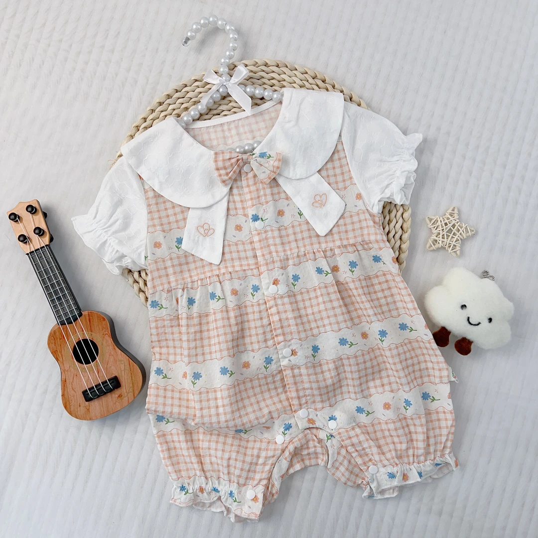 5623米小西夏季女宝连体短袖哈衣