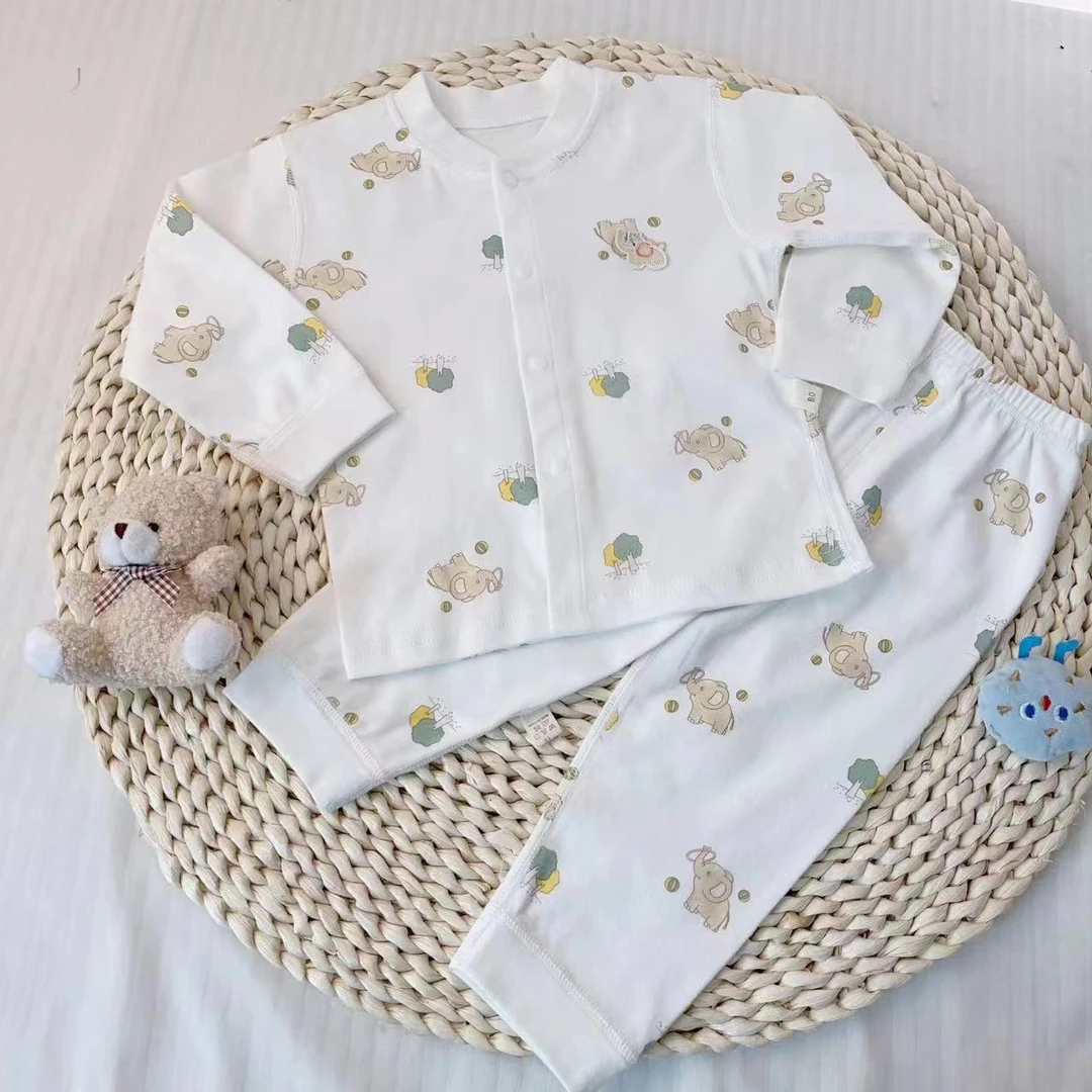 迪迪猴四季男女宝棉毛对开打底套装