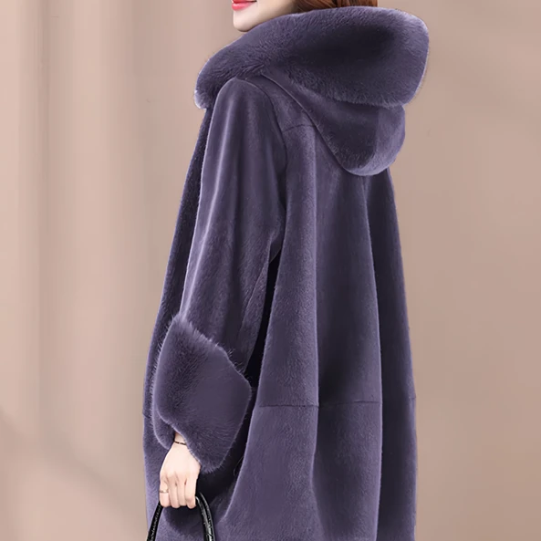 【专柜金标正版】 2025冬季连帽加厚大毛领外套