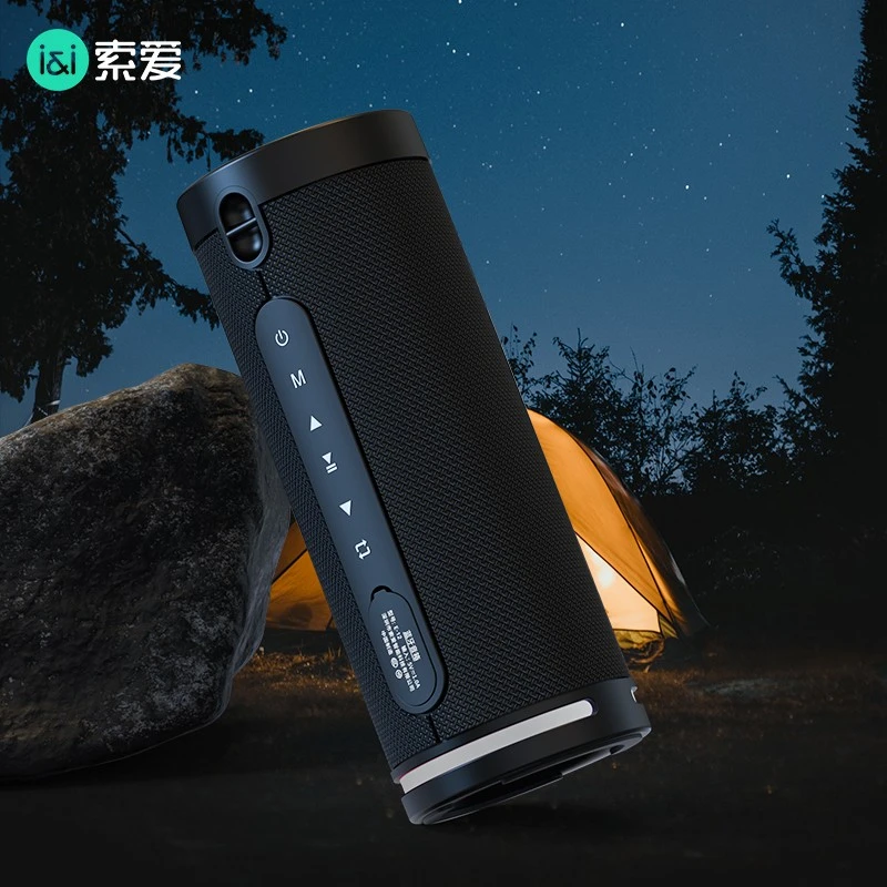 索爱E-12蓝牙音箱户外防水低音炮大音量高音质双喇叭3D环绕小钢炮