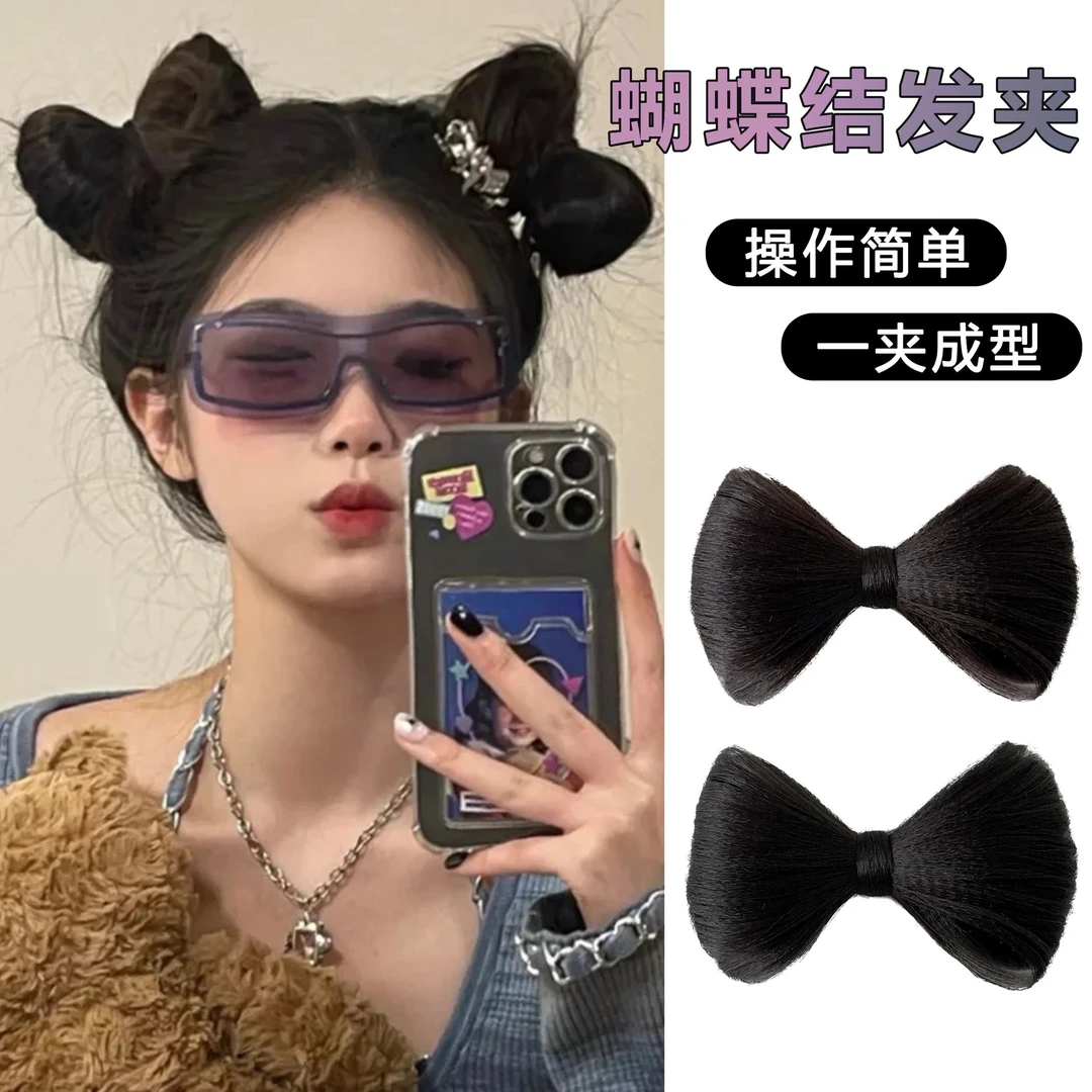 新娘造型仿真不反光耐用蝴蝶结假发包新娘头饰