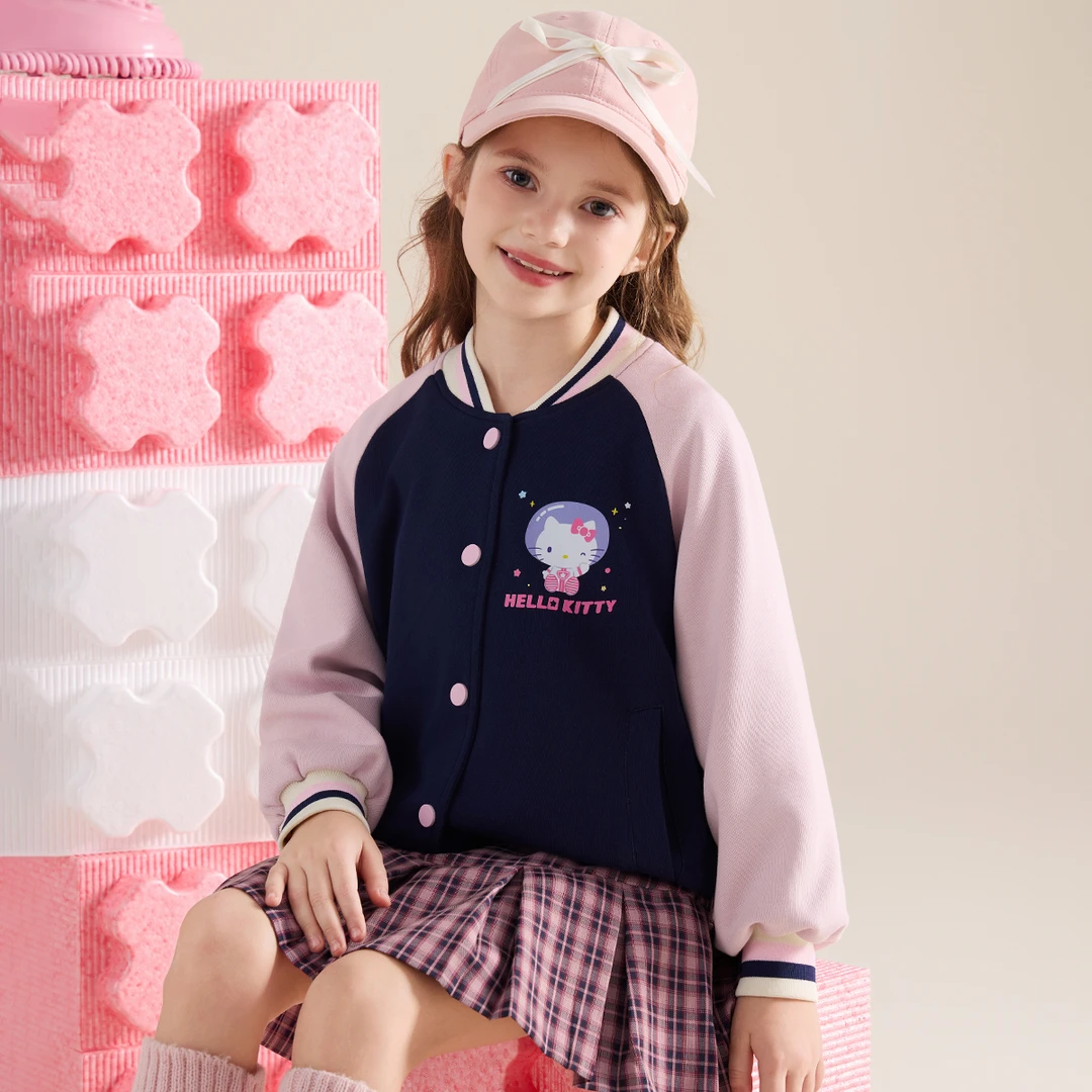 HELLO KITTY/凯蒂猫女童秋季新款外套2024年运动休闲洋气棒球服装