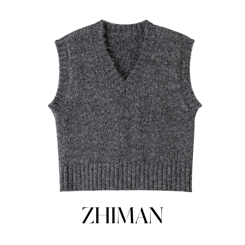 至漫ZHIMAN【柔澈】针织毛衣背心2024新款叠穿马甲羊毛混纺宽松