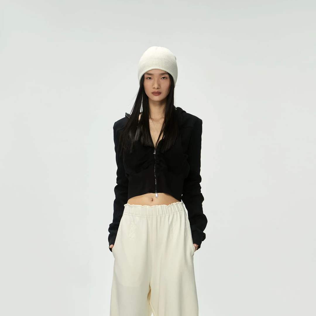 Z/S+D.暗黑原创设计抽褶个性连帽开衫外套811G149Z