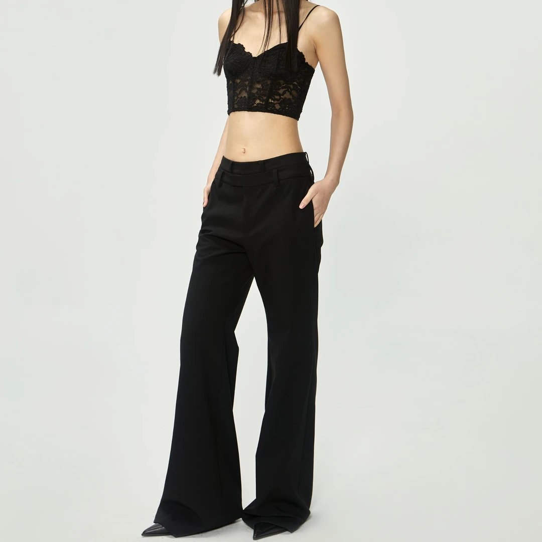 Z/S+D.定制西装面料双腰头显瘦喇叭裤811K213Z