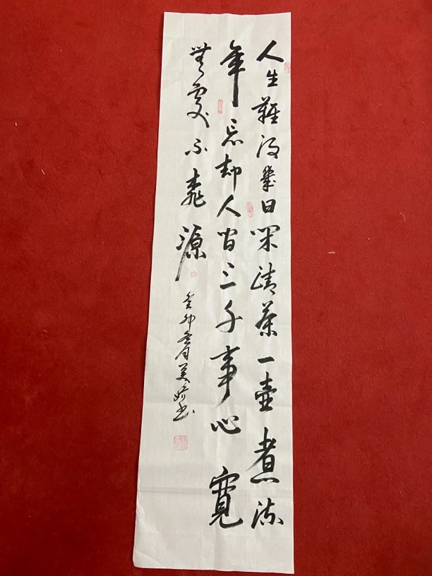 翟美娇老师《人生难得半日闲》多字书法四平尺