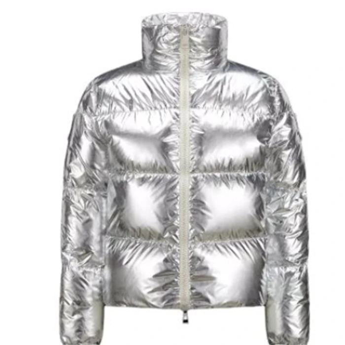 全新未使用 MONCLER 【卿卿】TP025813 纯色立领长袖羽绒服 银色
