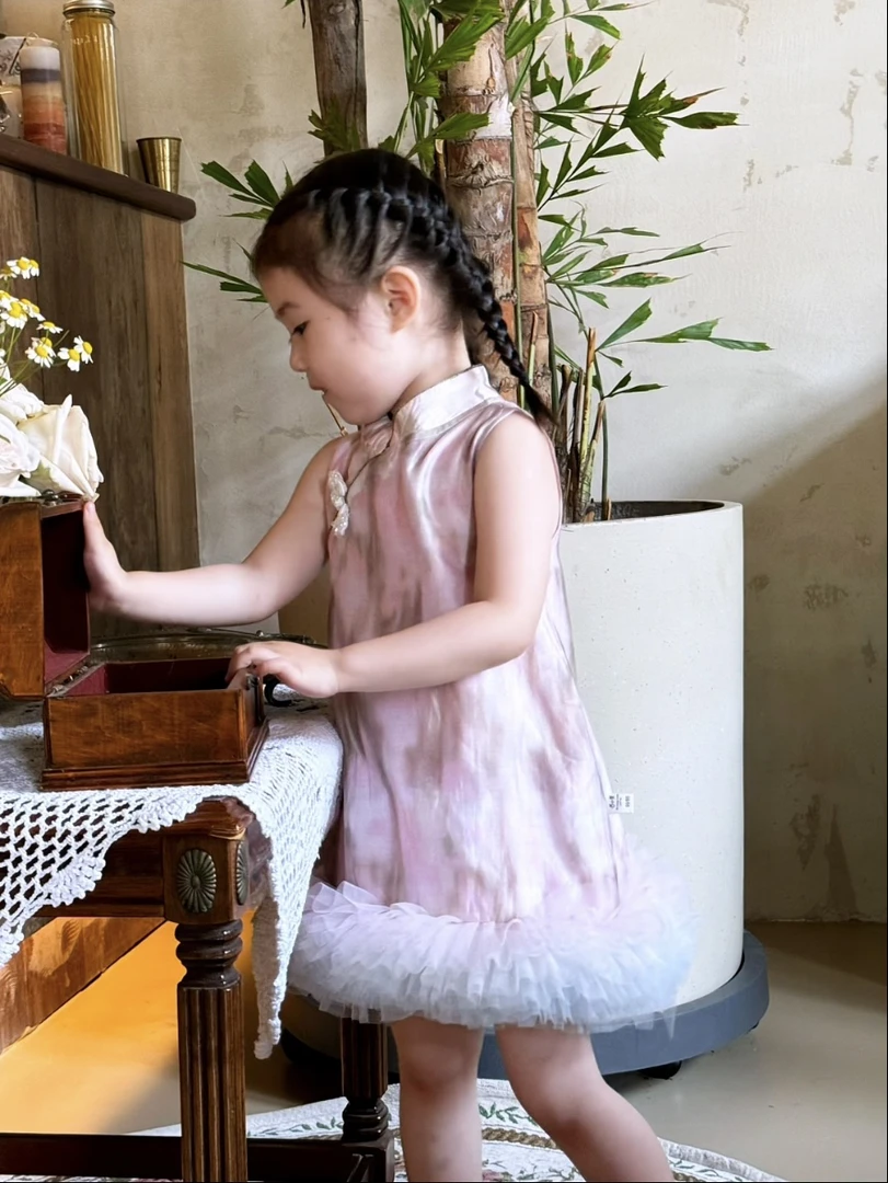 【迷恋】民族风汉服儿童夏季连衣裙薄款透气洋气甜美女童汉服旗袍裙