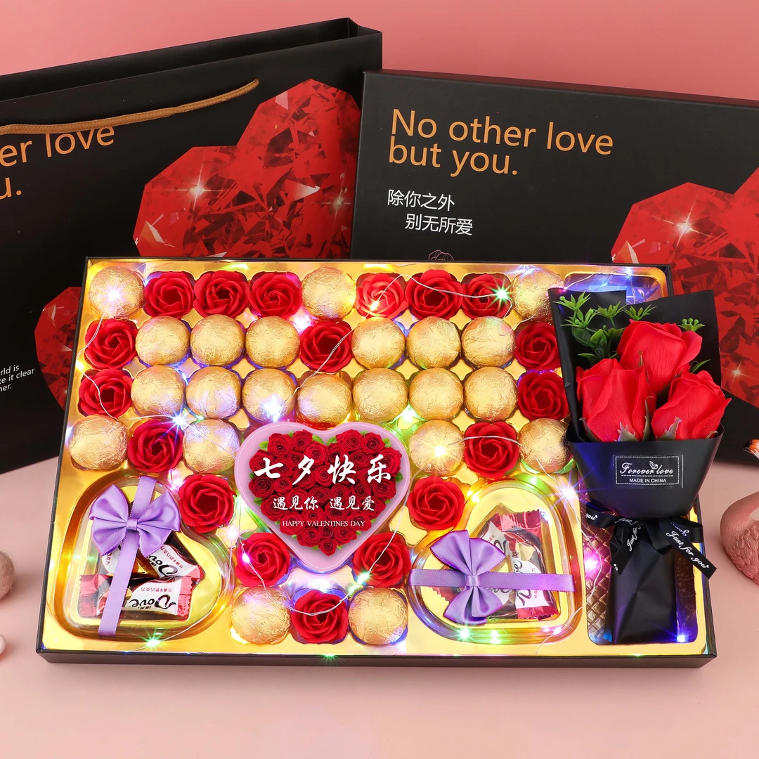 Dove/德芙巧克力礼盒装七夕情人节送女朋友老婆浪漫生日礼物花束
