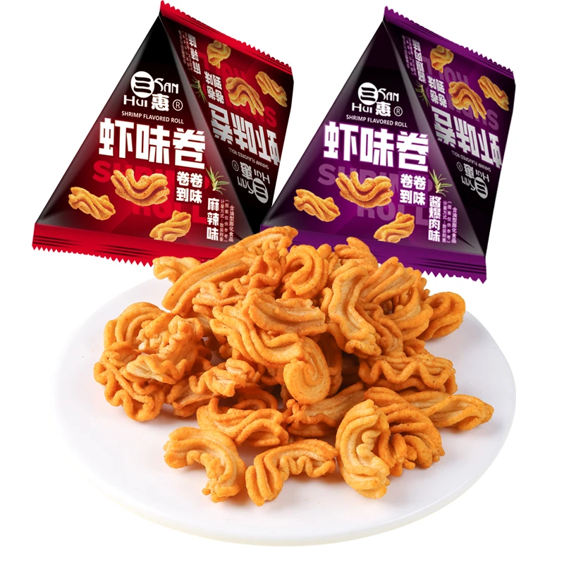 （拍20包送10包）特色美味休闲零食烧烤味酥脆的虾味卷