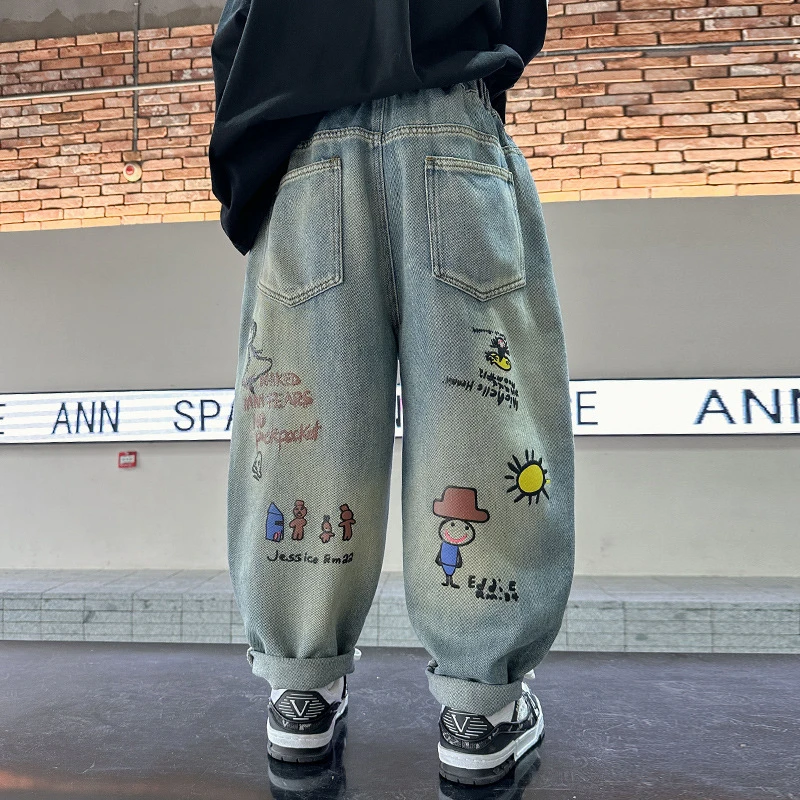 男童裤子春装2024牛仔裤春秋季新款儿童休闲长裤春款童裤中大童潮