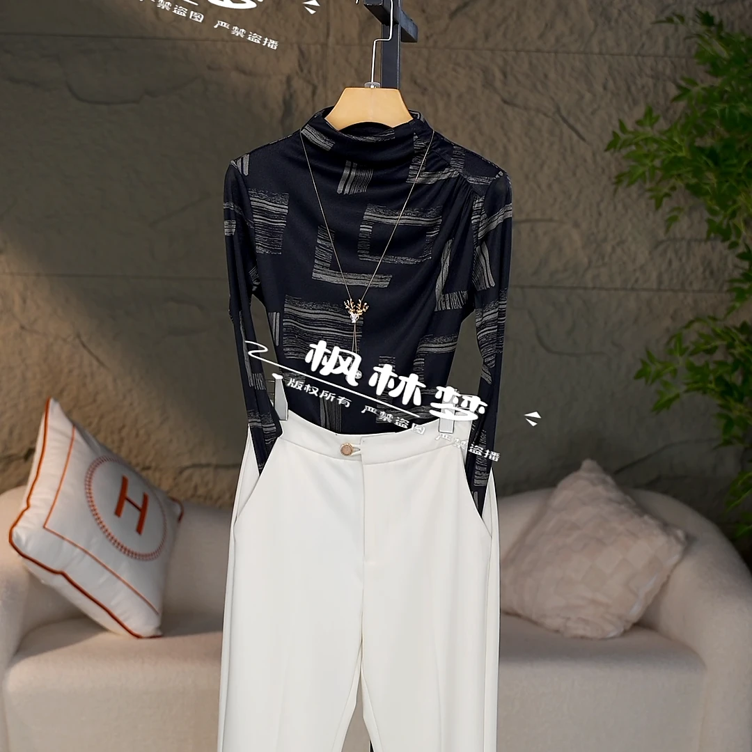 实际库存纱双面磨毛自保暖秋冬新款修身显瘦长袖打底衫女上衣59