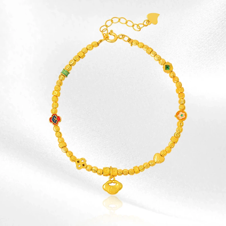 萃华金店 925银手链 百福骈臻 传承国潮风纯手工珐琅CHYS0050@3