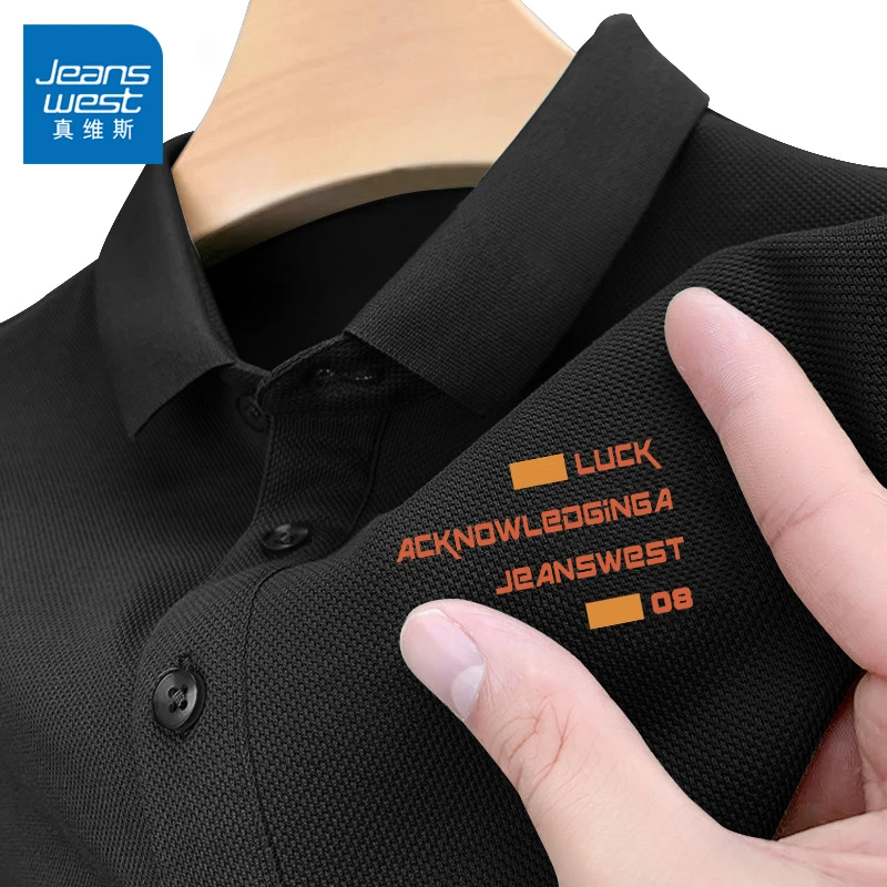 真维斯JEANSWEST翻领短袖男女夏季透气珠地棉Polo衫休闲百搭T恤潮