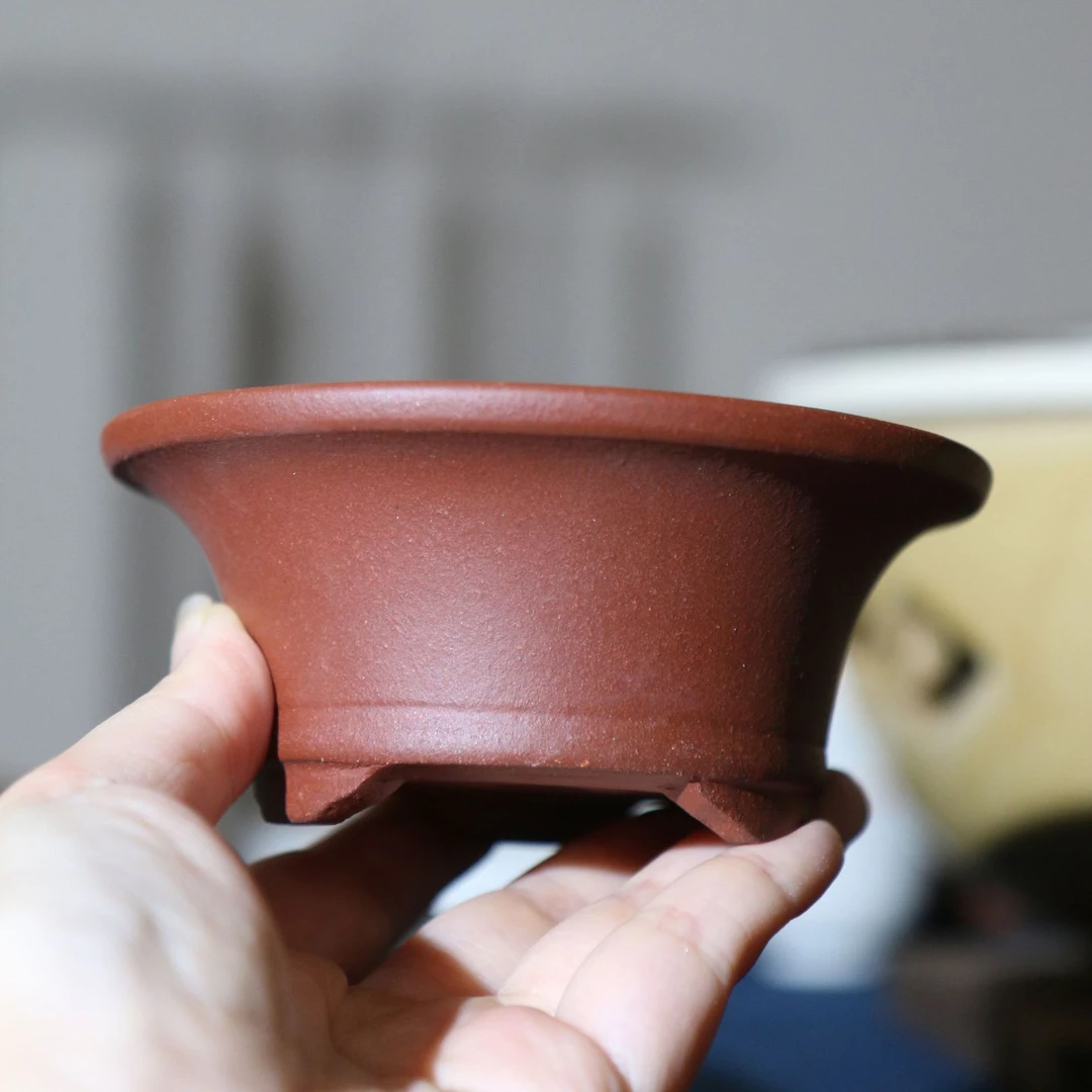 紫砂花盆小品松圆盆景盆摆设手工斗笠盆斗盆桌面盆栽微型盆古典盆
