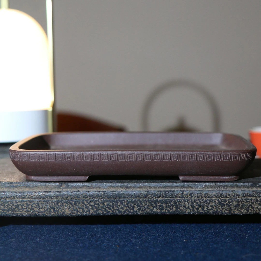 紫砂花盆手工桌面盆栽老紫泥无孔吸水石上水石假山盆精品盆景盆