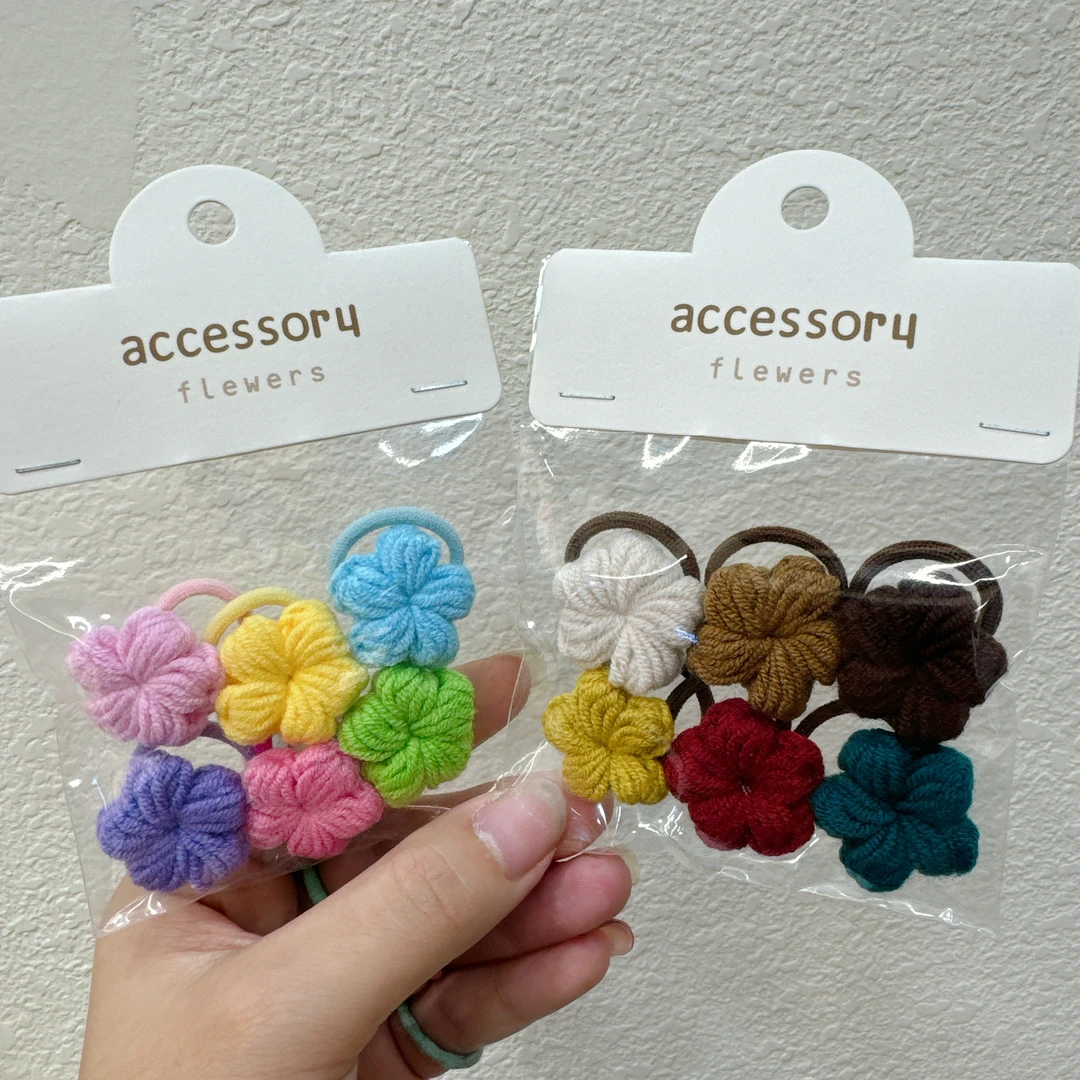 SM-239【满9.9包邮】大小童毛线花花发圈
