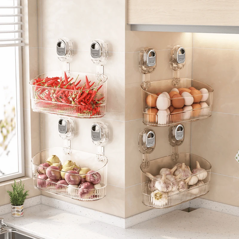 【哈乐熊】吸盘置物架免打孔壁挂式家用厨房浴室收纳架多功能沥水架