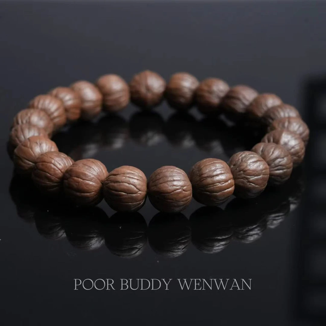 穷哥们-双鳍南瓜黑武士-猴头手串 原皮原色