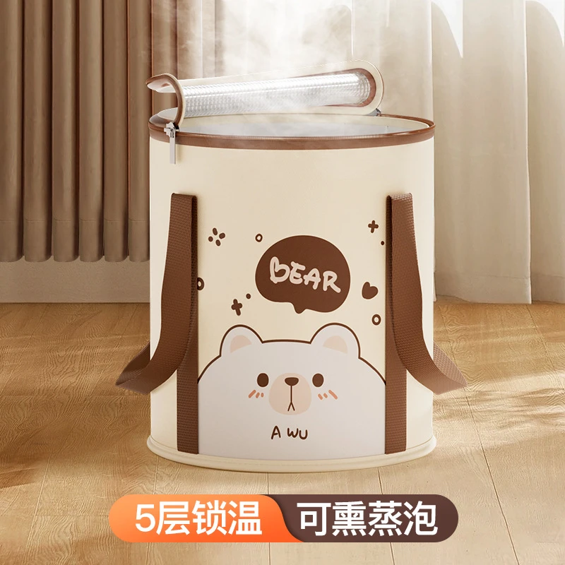 家用泡脚袋可折叠加深不易倒带盖提手恒温学生宿舍耐高温泡脚桶