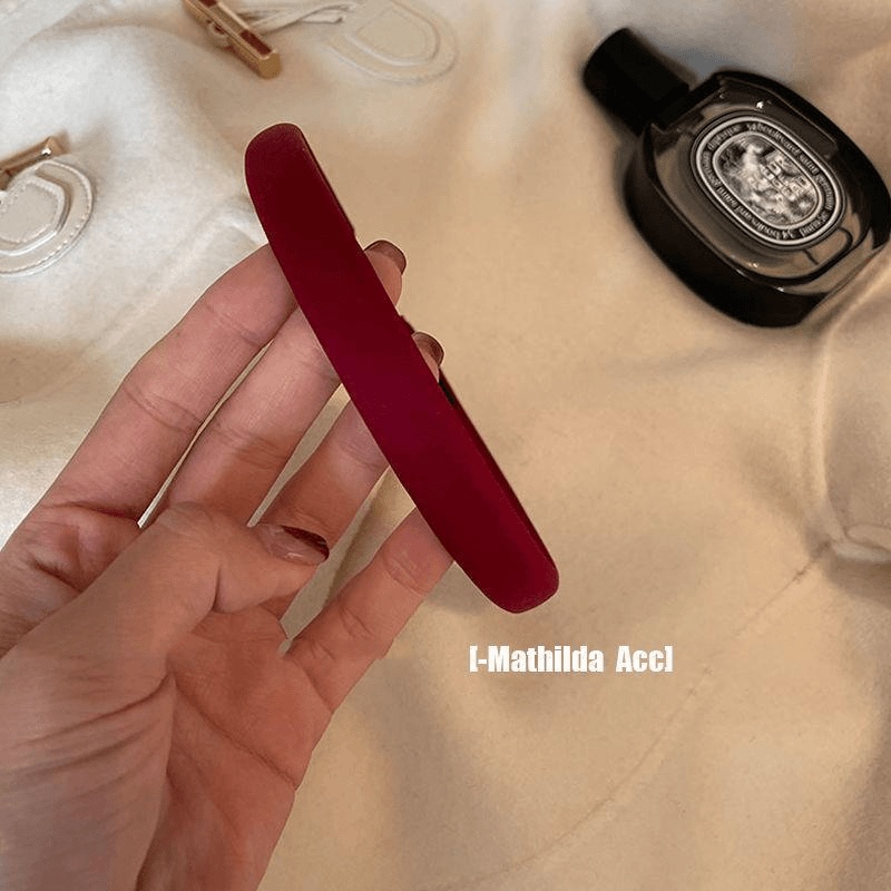 细款小众感少女气质纹理喜庆红色盘发发箍INS压发发卡发饰女 简约