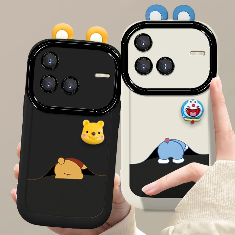 适用于【VIVO】X80躲藏蓝胖子新款网红可爱防摔硅胶手机壳