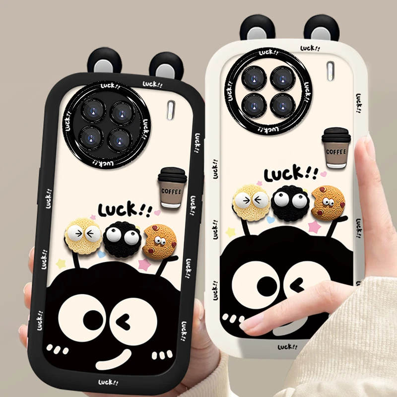 适用于【VIVO】X90/X90S幸运煤球可爱公仔新款硅胶防摔手机壳