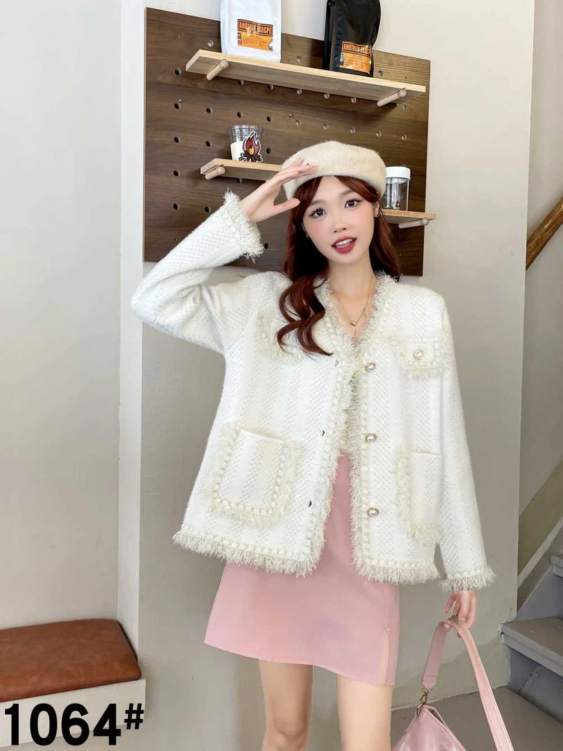 秋冬系列时尚水貂绒小香风外套