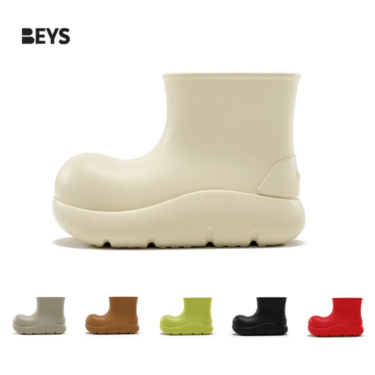 【吴昕同款】BEYS2024春季小丑鞋雨鞋厚底短靴女新春增高靴子雨靴潮