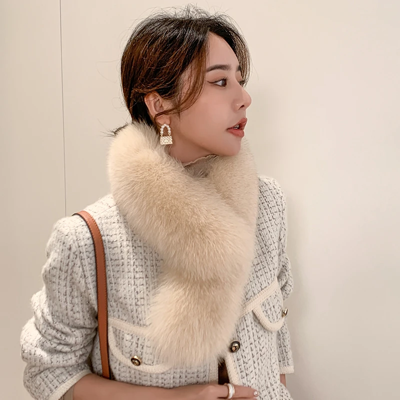 狐狸毛围脖女保暖皮草韩版时尚百搭毛领子真毛毛40岁左右女人围巾