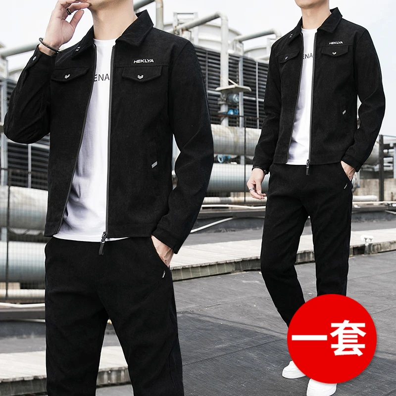 型男装穿搭配痞帅气潮流成熟气质暖男神衣服外套一套装潮牌社会人