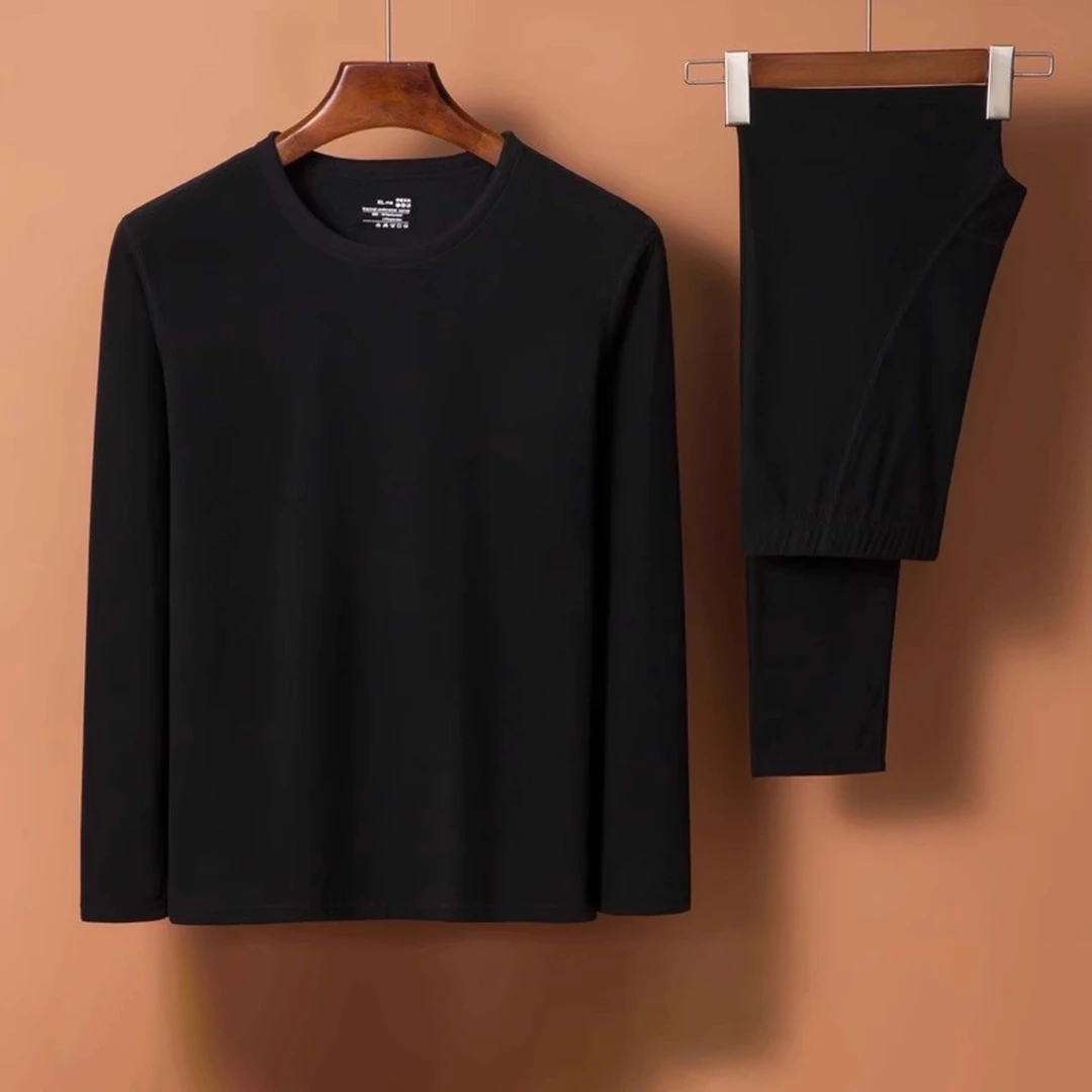 【大码保暖秋衣套装】春秋长袖圆领无痕时尚休闲秋冬纯色