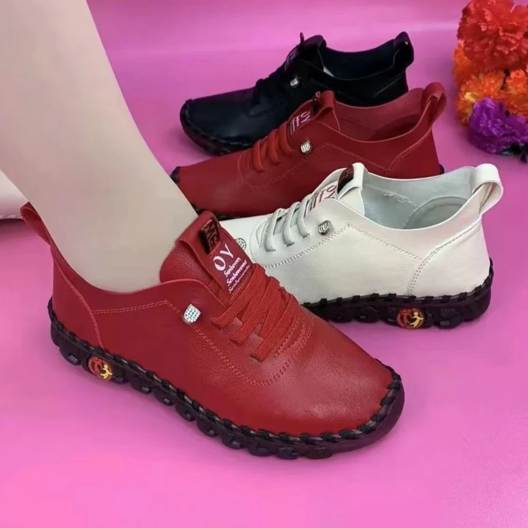 时尚休闲手工缝线柔软软底女鞋