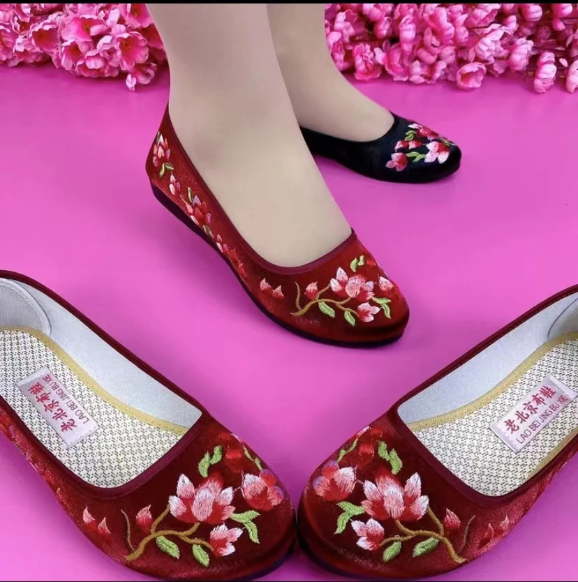 老北京平底妈妈鞋