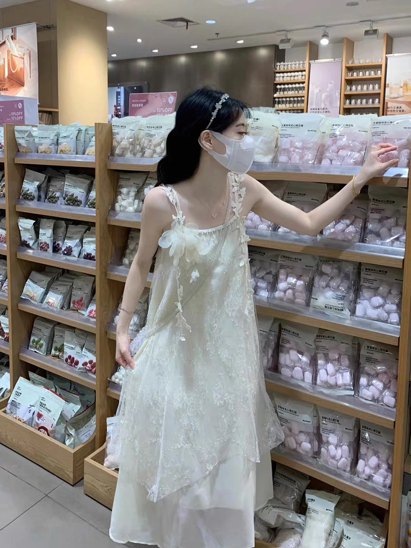 慵懒度假风连衣裙女夏季气质吊带裙海边流苏长裙仙女超仙森系裙子