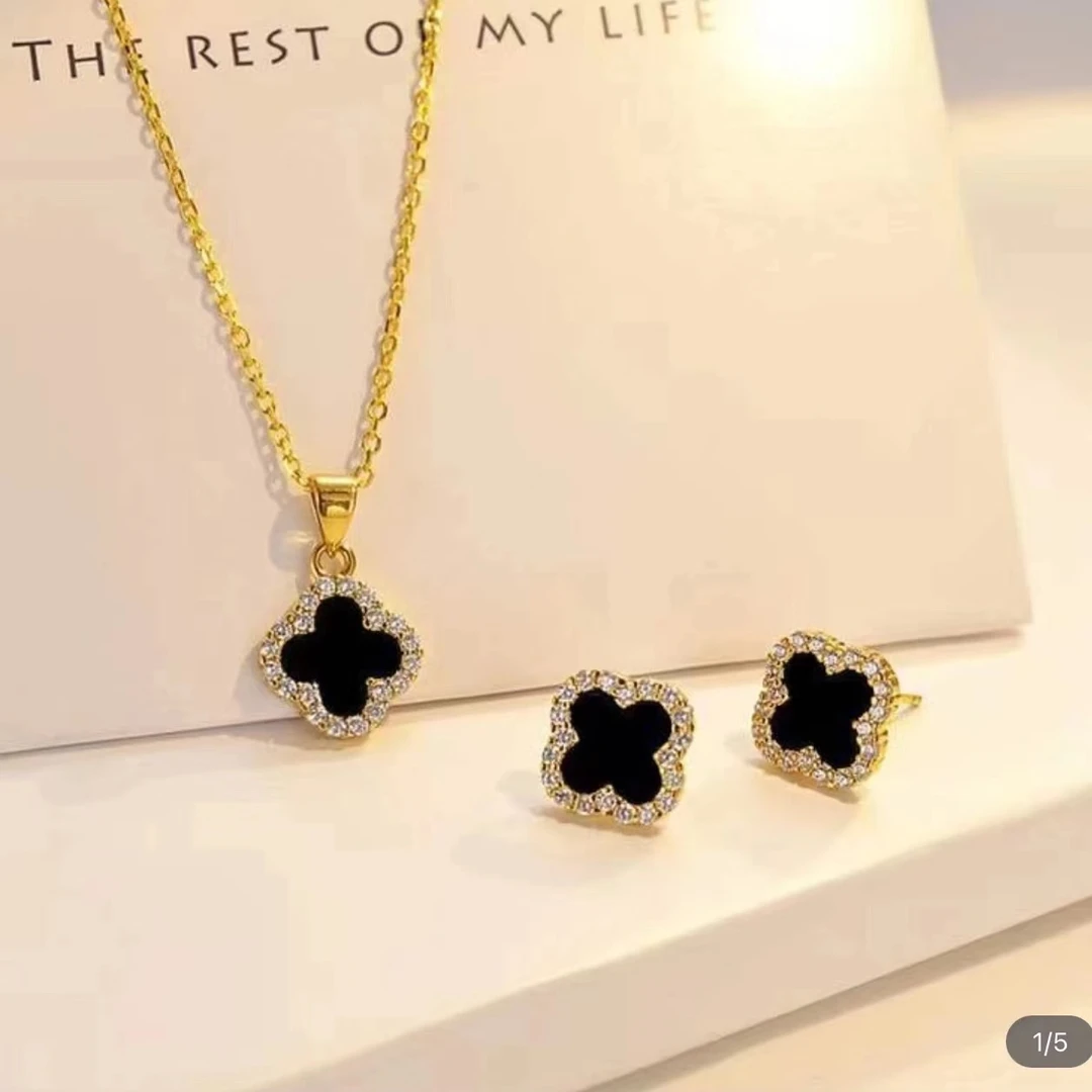 合金项链 四叶草项链