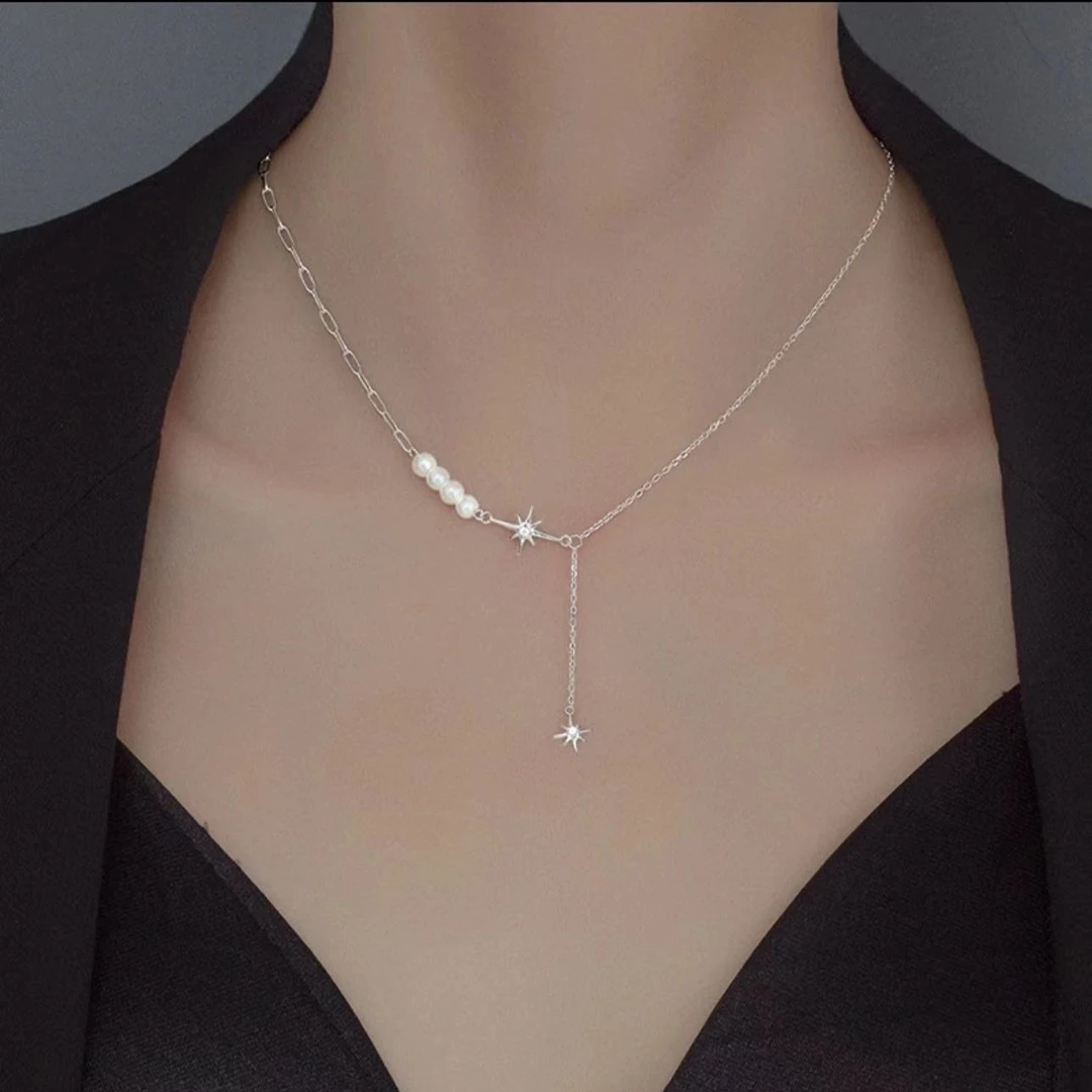 合金项链 温柔陷阱八芒星项链女款轻奢小众网红爆款锁骨链