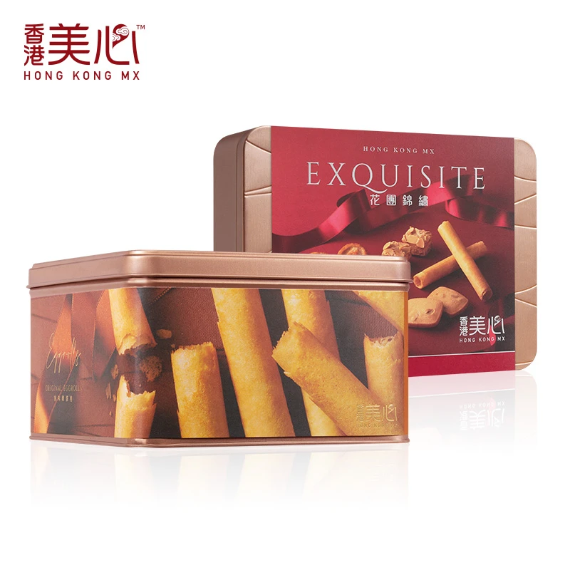 【24K年味】香港美心原味鸡蛋卷448g+花团锦绣礼盒组合零食新年送礼