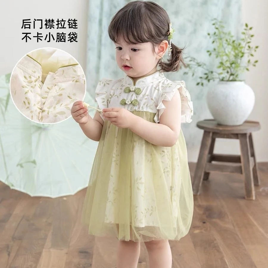 幼蕾儿童装婴儿夏季新款新中式薄款连衣裙公主风柔软国风纱裙子